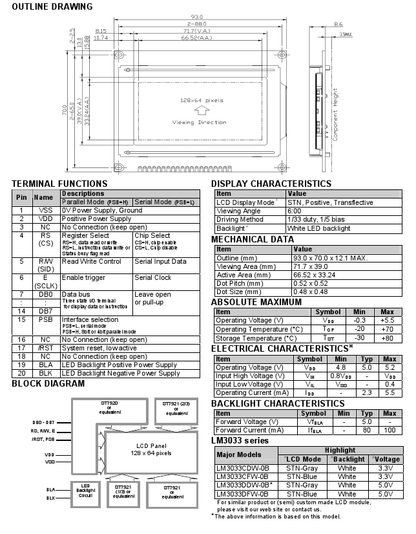 LCD Module with Navigation Keypad
