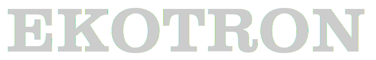 Ekotron logo in gray on a white background